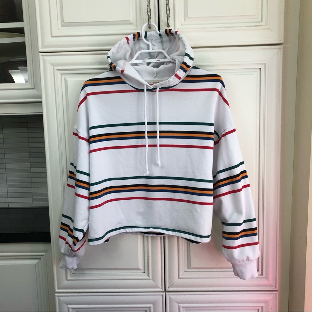 Twik striped crop women’s hoodie